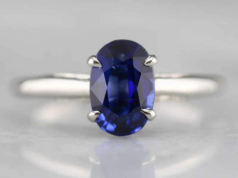 Smooth Engagement Rings -Classic Oval Sapphire Engagement Ring