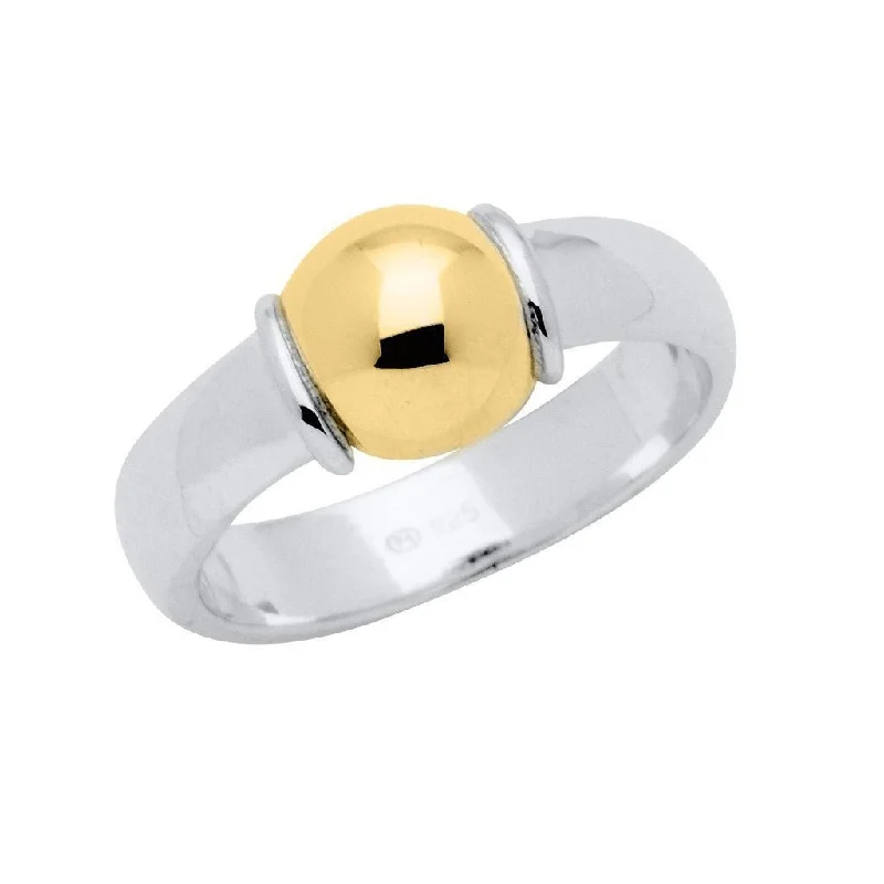 Engraved Message Rings -LeStage® Cape Cod : Beaded Ring in Sterling Silver with 14k Gold