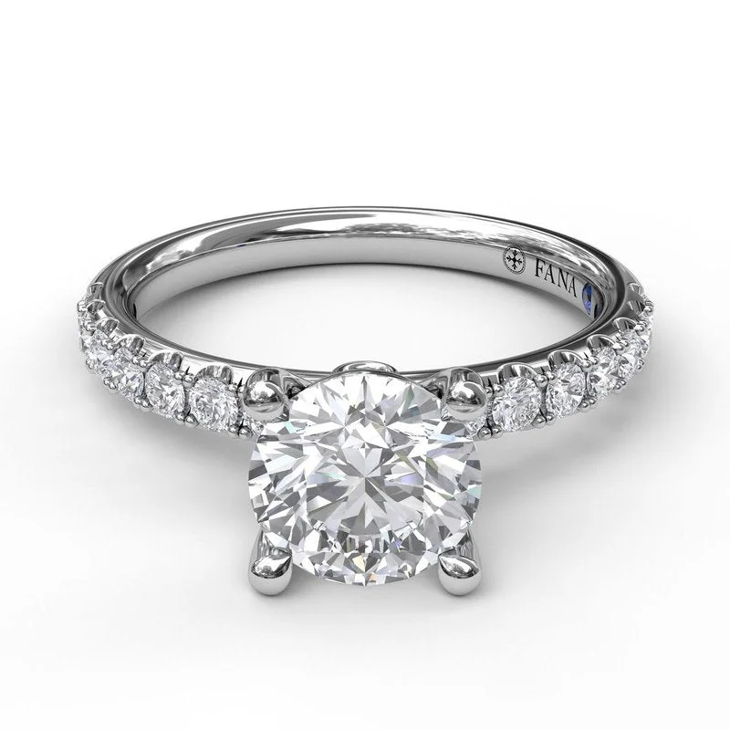 Bold Engagement Rings -Classic Pave Round Cut Engagement Ring S3846