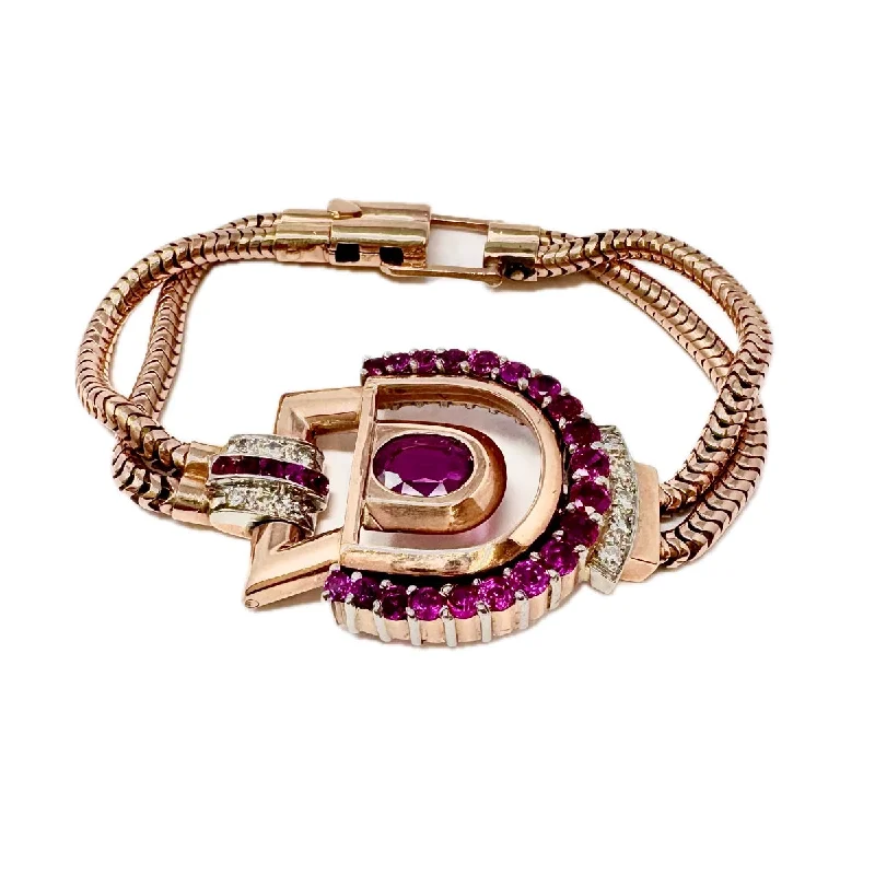 Ladies Lightweight Bracelets -Ruby and Diamond Bracelet