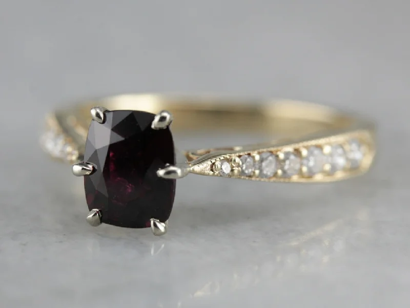 Love Engagement Rings -Fine Ruby Engagement Ring