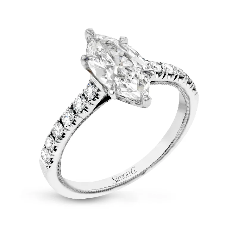 Celtic Engagement Rings -Marquise-Cut Engagement Ring In 18k Gold With Diamonds TR738-MQ