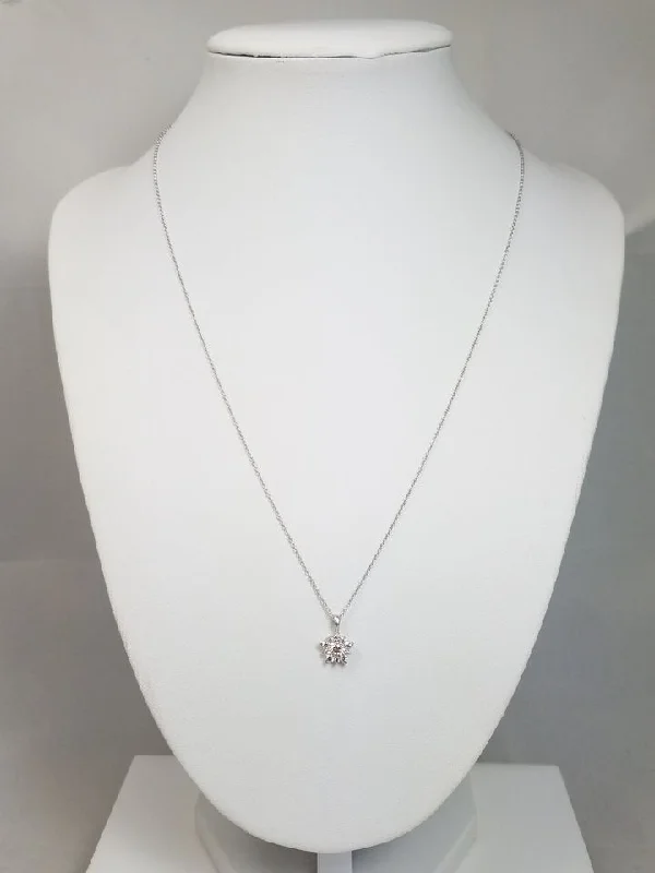 Ladies Necklaces with Pure Danburite-$1969 Gorgeous 18" 18k White Gold H.O.F. Natural Diamond Pendant Necklace