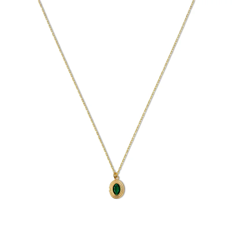 Ladies Necklaces with Leaf Pendant-THE OVAL EMERALD HEIRLOOM NECKLACE