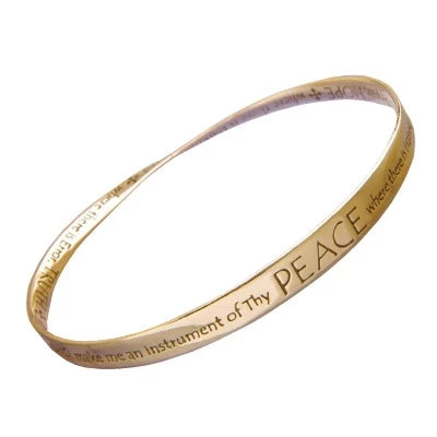 Ladies Painted Bracelets -INSTRUMENT OF THY PEACE - ST. FRANCIS Sterling Silver or 14K Gold Bracelet