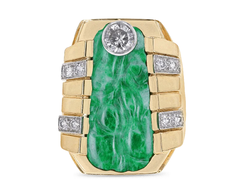 Classic Band Rings -David Webb Jade Ring