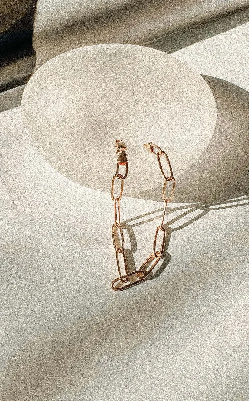 Ladies Rose Gold Bracelets -Velani Classic Paperclip Bracelet