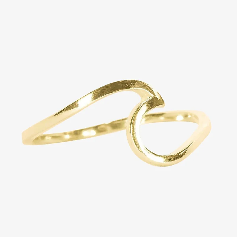 Spinner Style Rings -Pura Vida : Wave Ring - Gold