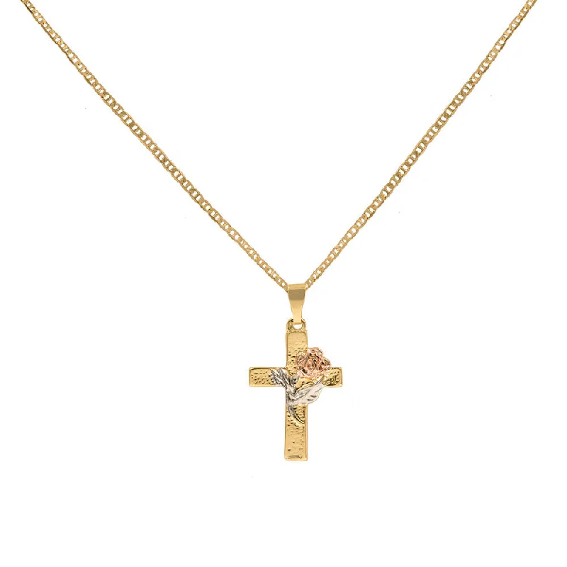 Ladies Necklaces with Compass Drop-THE ROSE CROSS PENDANT NECKLACE