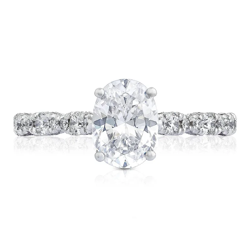 Energy Engagement Rings -Petite Crescent | Oval Solitaire Engagement Ring HT2558OV8X6