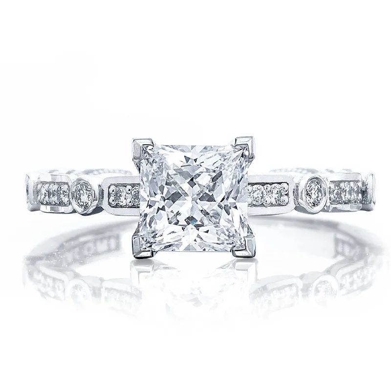 Soft Engagement Rings -Sculpted Crescent | Princess Solitaire Engagement Ring 202-2PR55