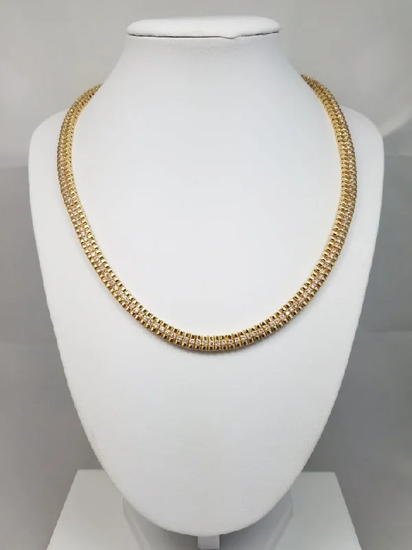 Ladies Necklaces for Advocates-Luxurious 18.5" 14k Yellow Gold Natural Diamond Fancy Link Necklace