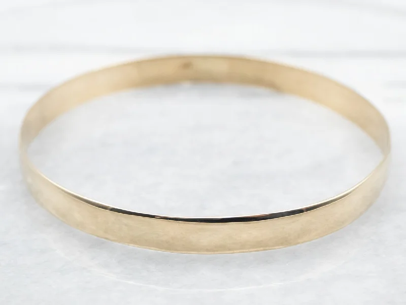 Ladies Winter Bracelets -Yellow Gold Plain Bangle Bracelet