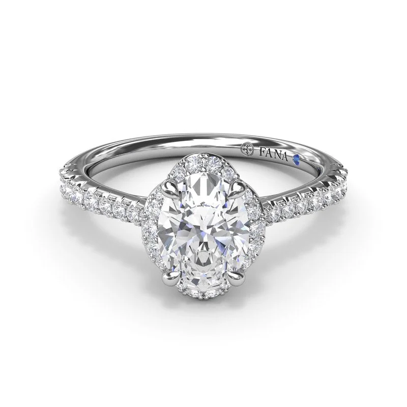 Heart Cut Engagement Rings -Blossoming Oval Diamond Engagement Ring S4097