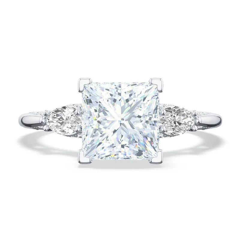 Subtle Engagement Rings -Simply TACORI | Princess 3-Stone Engagement Ring 2685pr65