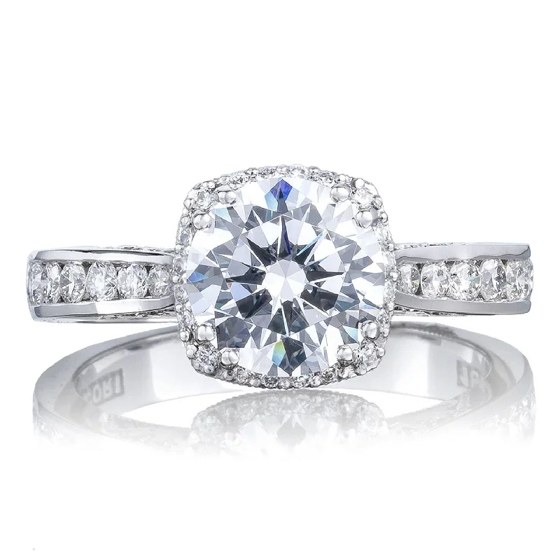 Romantic Engagement Rings -Dantela | Round with Cushion Bloom Engagement Ring 2646-3RDC75