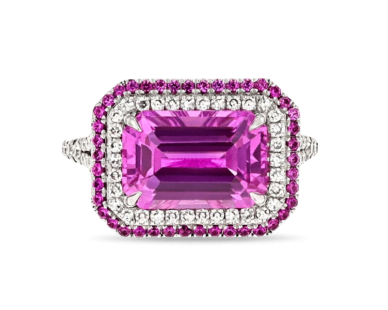 Rural Charm Rings -Purple-Pink Sapphire Ring, 4.90 Carats