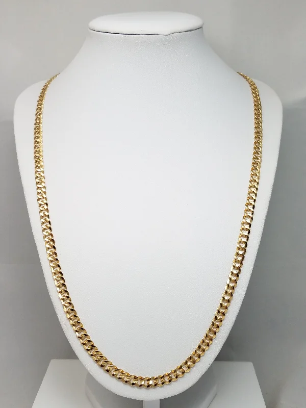 Ladies Necklaces for Dreamers-Elite 23.5" Solid 18k Yellow Gold Fancy Curb Link Chain Necklace Italy