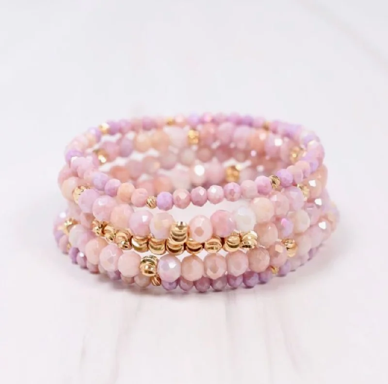 Ladies Sterling Silver Bracelets -Ryleigh Bracelet Set in Lavender