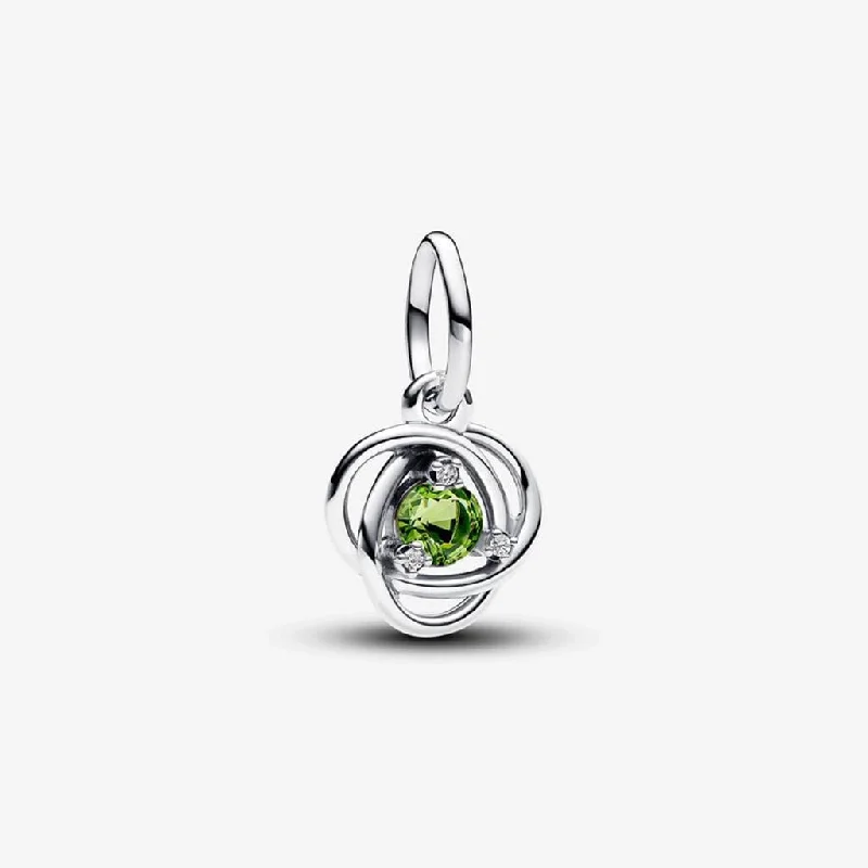 Adjustable Size Rings -PANDORA :  August Spring Green Eternity Circle Dangle Charm