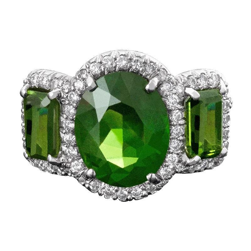 Friendship Band Rings -Demantoid Garnet Ring, 6.46 Carats