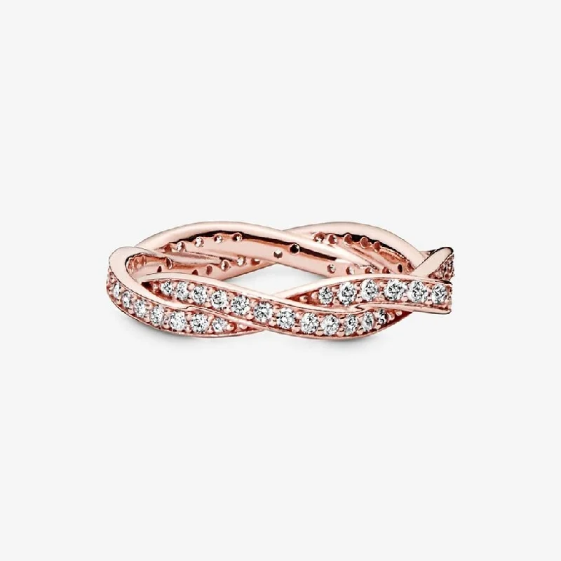 Sparkly Gem Rings -PANDORA : Sparkling Twisted Lines Ring