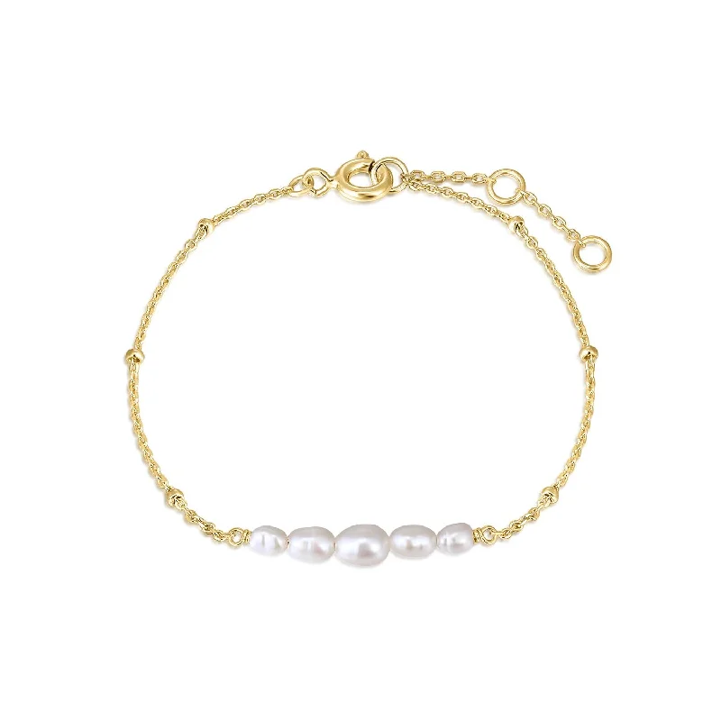 Ladies Fantasy Bracelets -Micro Clustered Pearl & Bead Bracelet