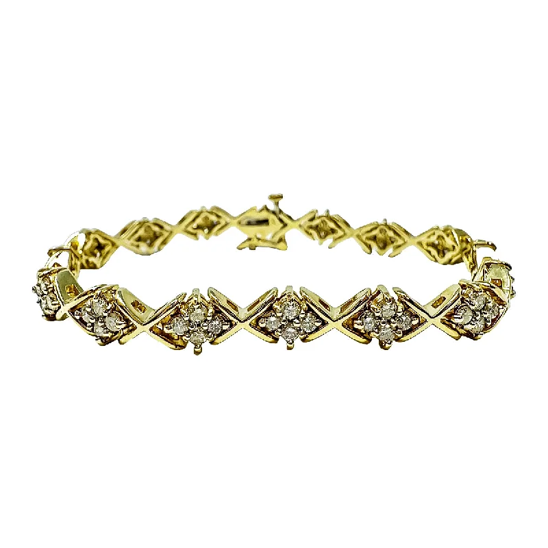 Ladies Mountain Bracelets -14K Gold Bracelet with Diamonds