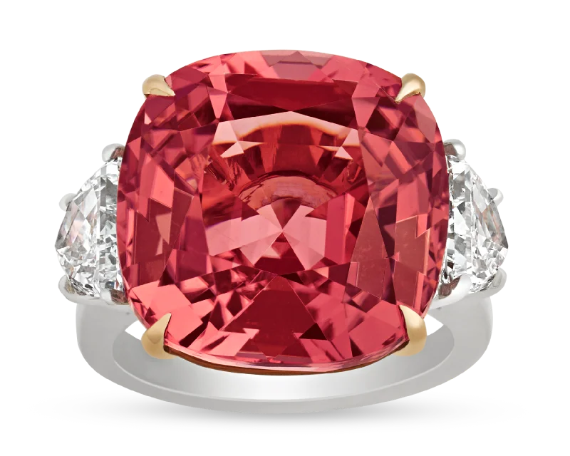 Enchanted Gem Rings -Peach Tourmaline Ring, 19.74 Carats