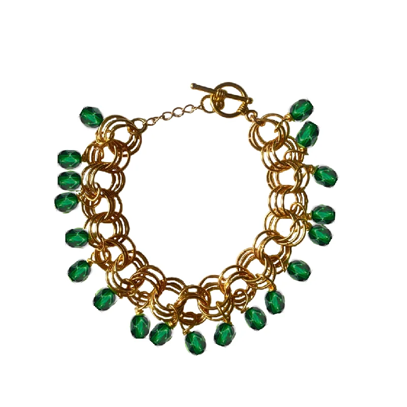 Ladies Cluster Bracelets -The Donna Bracelet in Emerald Green