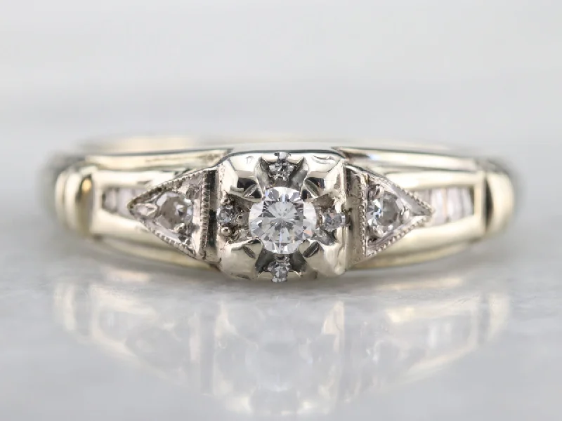 White Gold Diamond Engagement Rings -White Gold Diamond Engagement Ring