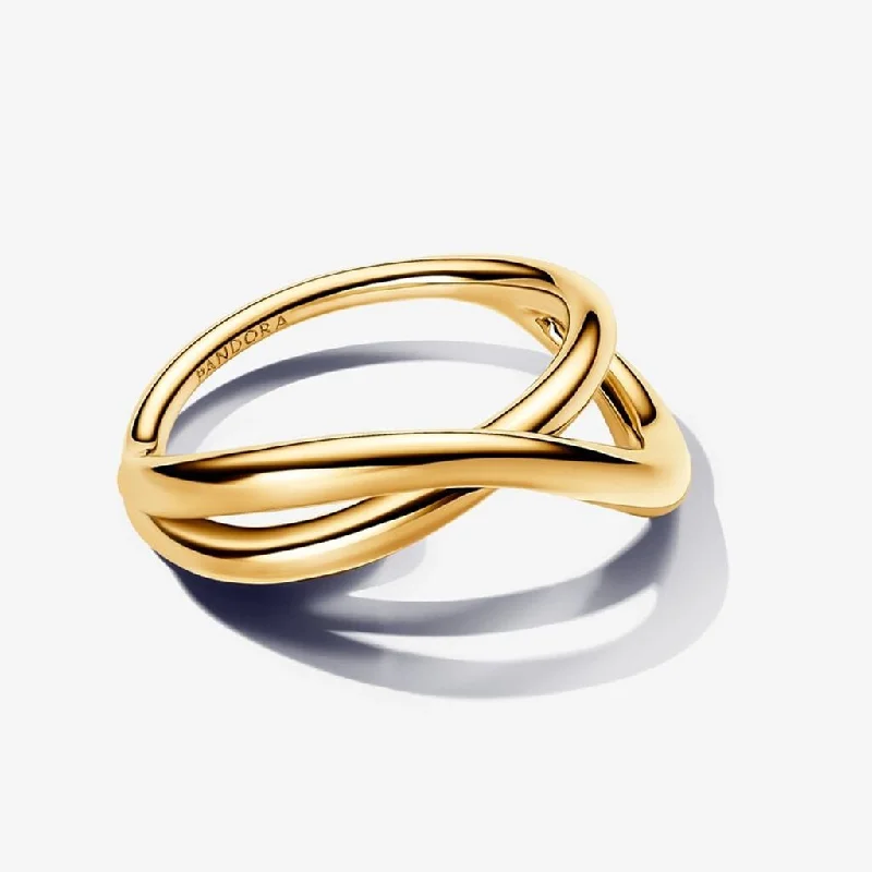 Desert Tone Rings -PANDORA : Organically Shaped Infinity Ring in Gold