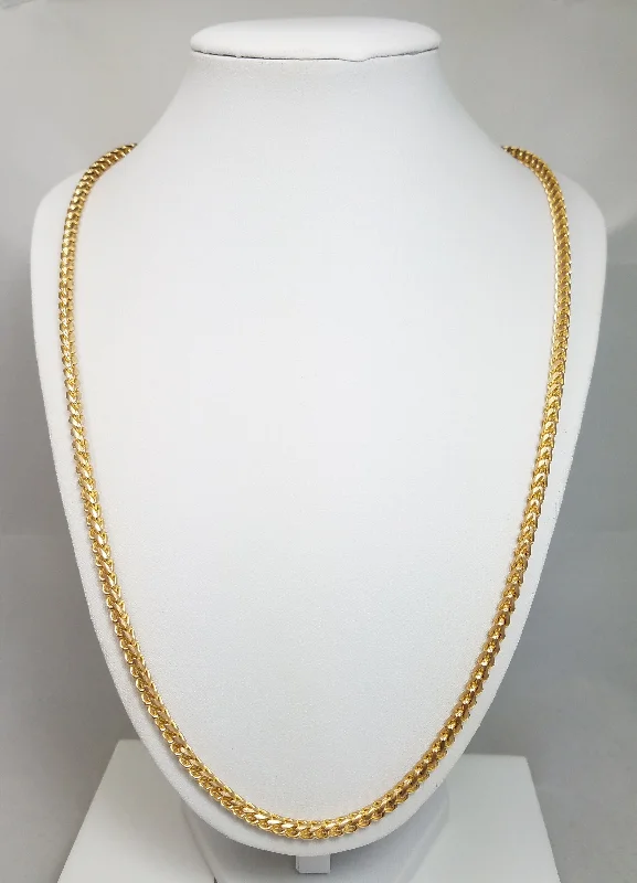 Ladies Necklaces Timeless Beauty-Fantastic 24" Solid 10k Yellow Gold Franco Link Chain Necklace