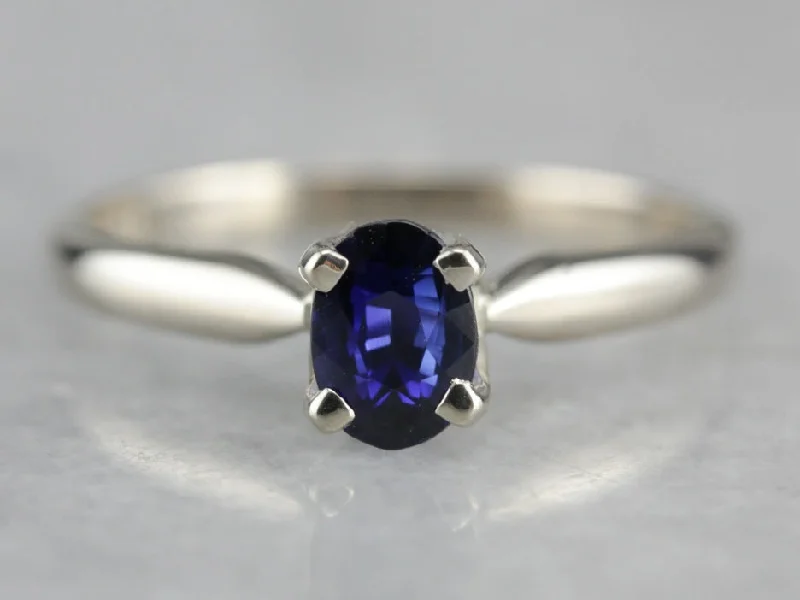 Fantasy Engagement Rings -Sapphire Engagement Ring in White Gold