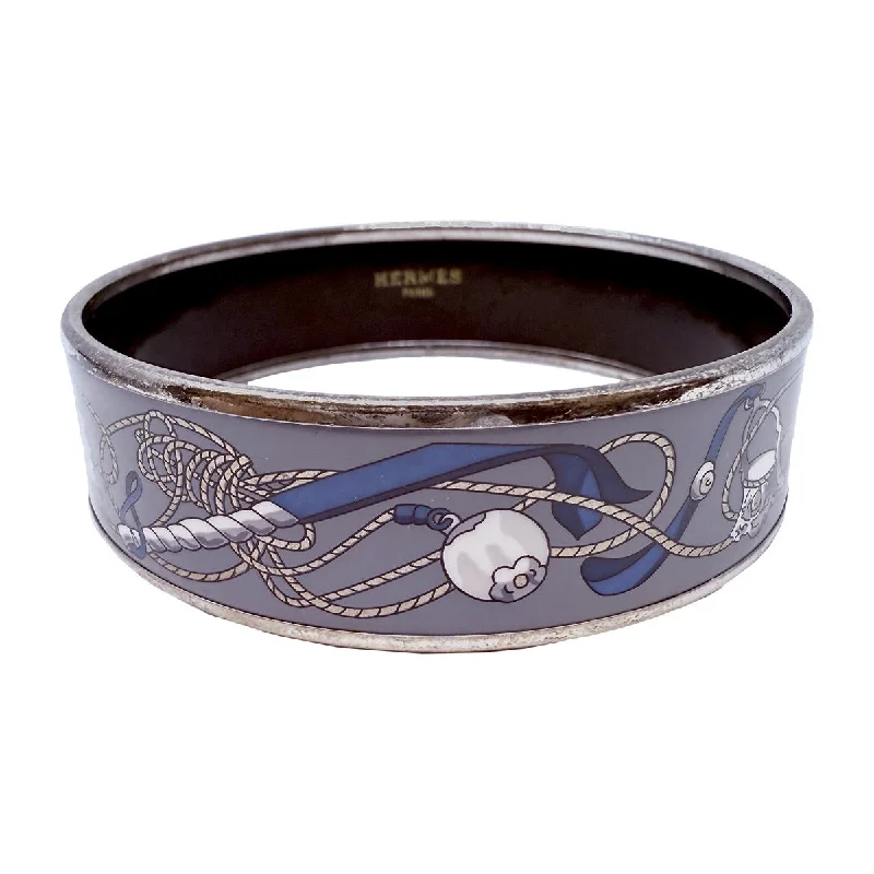 Ladies Edgy Bracelets -Hermes Wide Enamel Bangle Bracelet