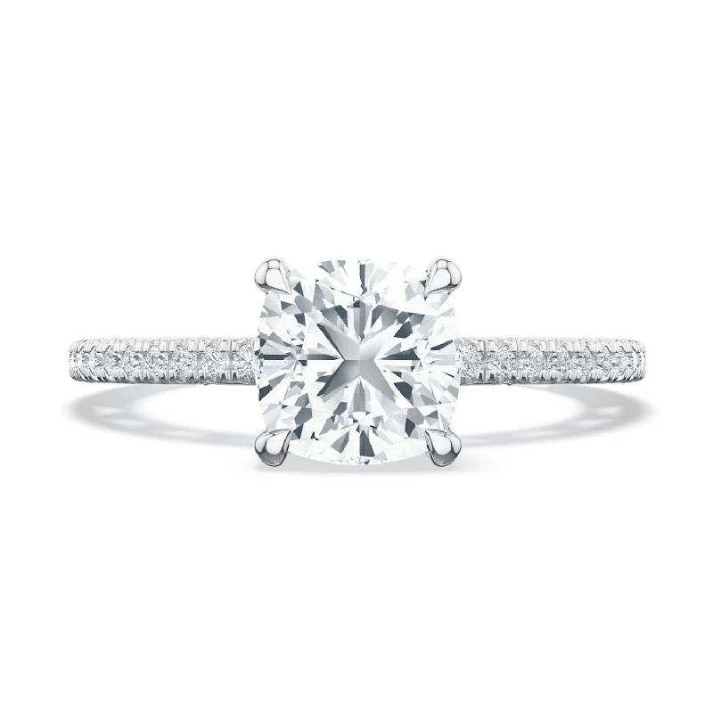 Enchanted Engagement Rings -Lunetta Crescent | Cushion Solitaire Engagement Ring 272017CU65