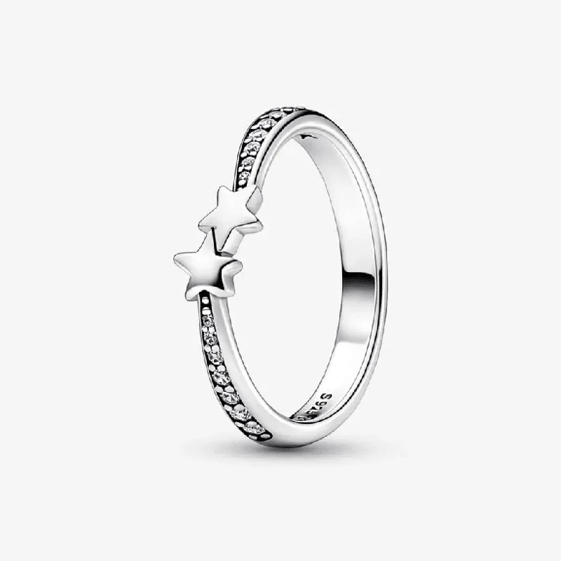 Platinum Eternity Rings -PANDORA : Shooting Stars Sparkling Ring