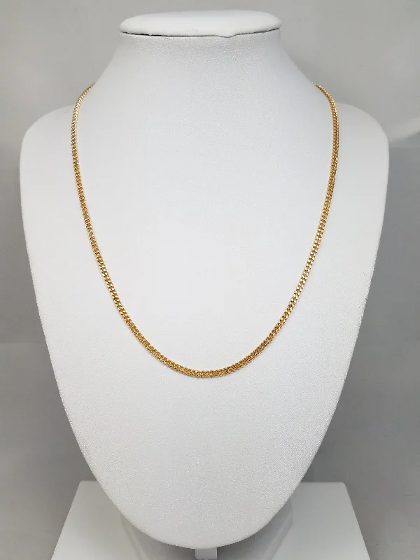 Ladies Necklaces for Mentors-Sleek 18" Solid 14k Yellow Gold Curb Link Chain Necklace