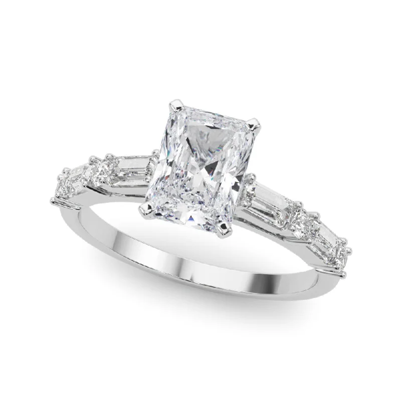 Whimsical Engagement Rings -14K Baguette Engagement Ring