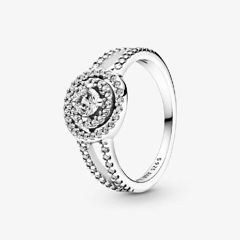 Victorian Era Rings -PANDORA : Sparkling Double Halo Ring