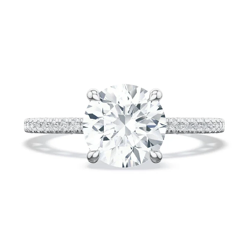 Small Engagement Rings -Lunetta Crescent | Round Solitaire Engagement Ring 272017RD65