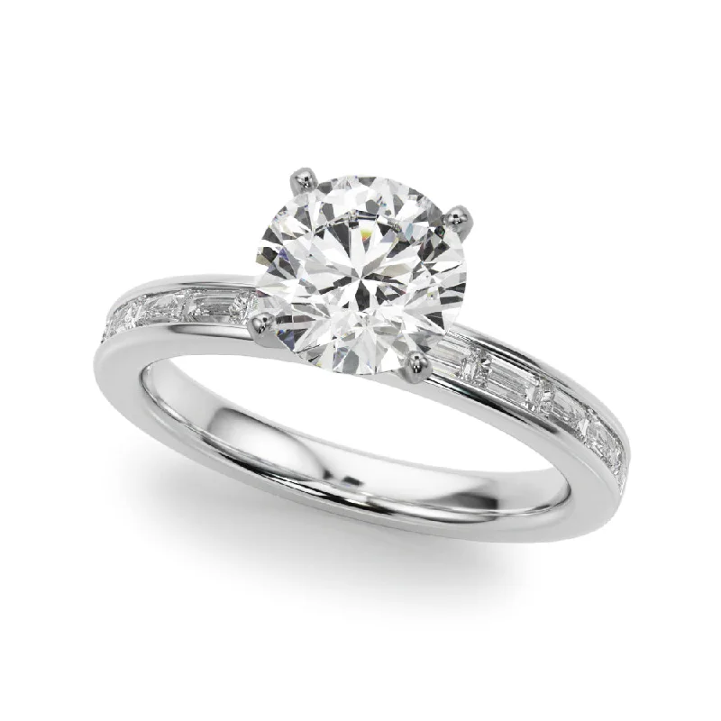 Special Occasion Engagement Rings -14K Engagement Ring Channel Set Baguette Diamonds