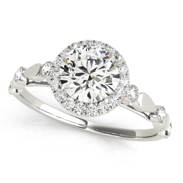 Sun Engagement Rings -14K Halo Engagement Ring