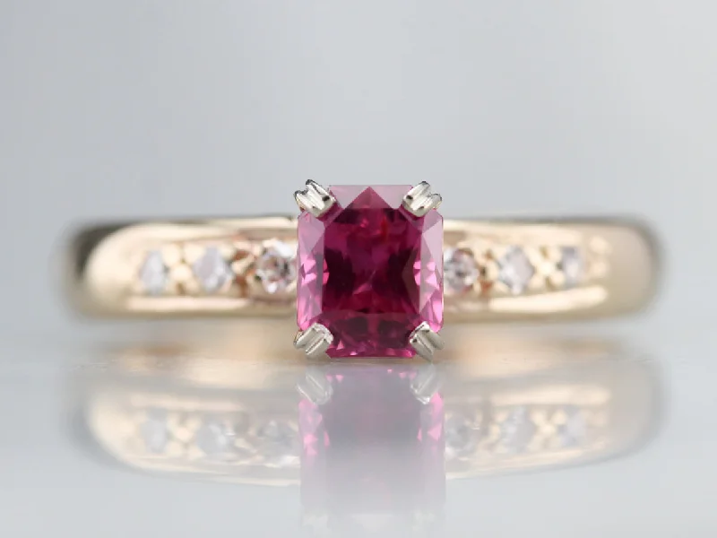 Lab-Grown Engagement Rings -Ruby and Diamond Engagement Ring