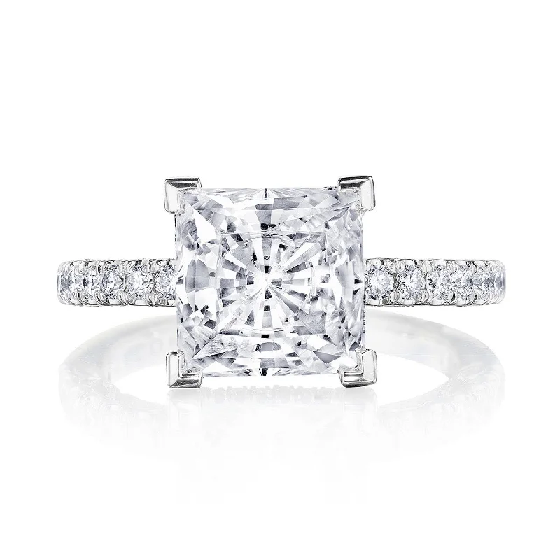 White Gold Diamond Engagement Rings -Dantela | Princess Solitaire Engagement Ring 269022PR85