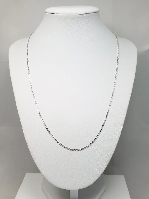 Ladies Necklaces Designer Luxury-Cool 20" Solid 18k White Gold Figarucci Link Chain Necklace Italy