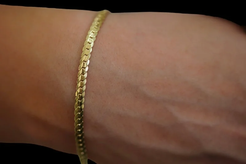 Ladies Quiet Bracelets -14k Cuban Link 3.4mm Bracelet