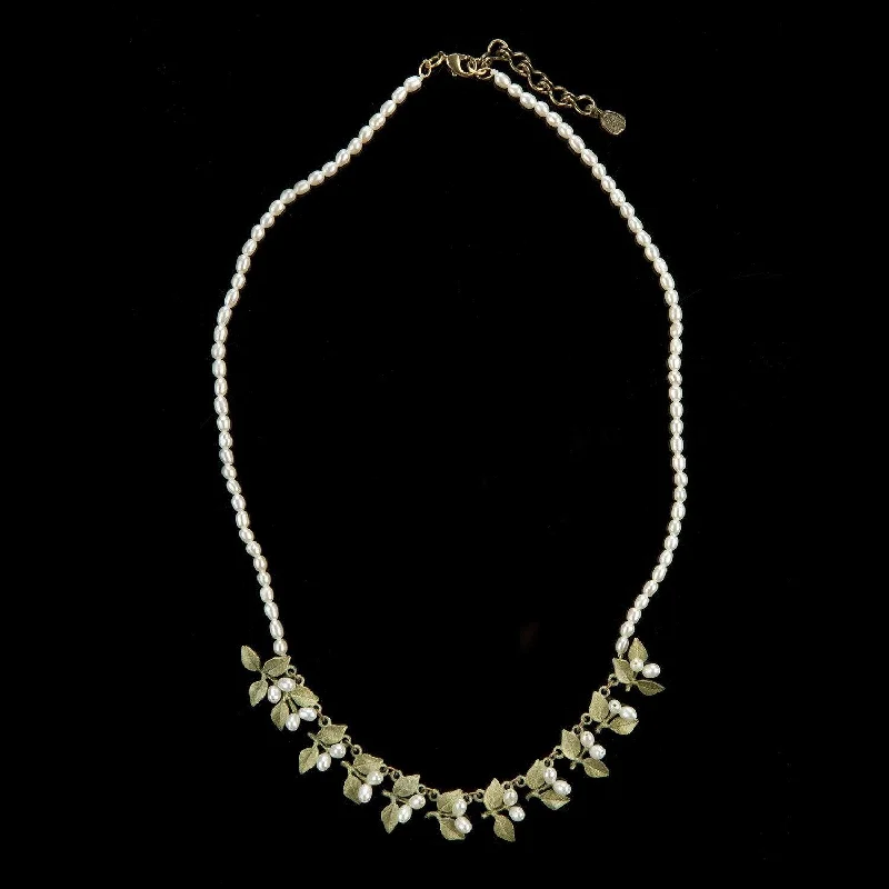 Ladies Necklaces Extra Long-Myrtle Necklace - Pearl