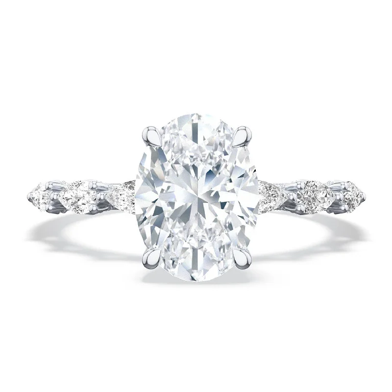 Premium Engagement Rings -Sculpted Crescent | Oval Solitaire Engagement Ring 2687ov85x65