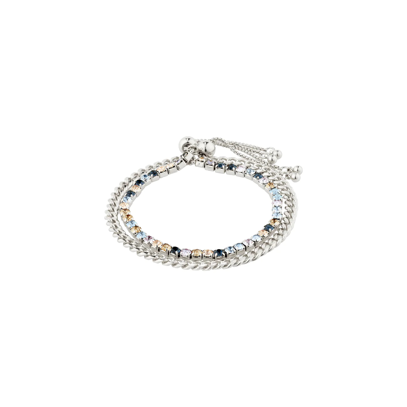 Ladies Fine Bracelets -Reign Silver Plated 2-in-1 Bracelet Set